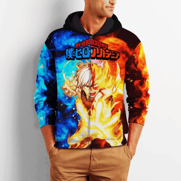 Shoto Todoroki Premium Outerwear Ice & Fire Anime