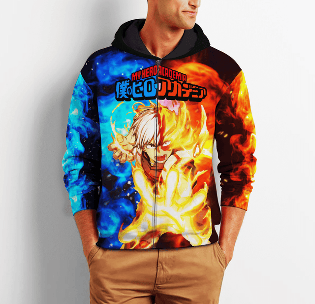 Shoto Todoroki Premium Outerwear Ice & Fire Anime