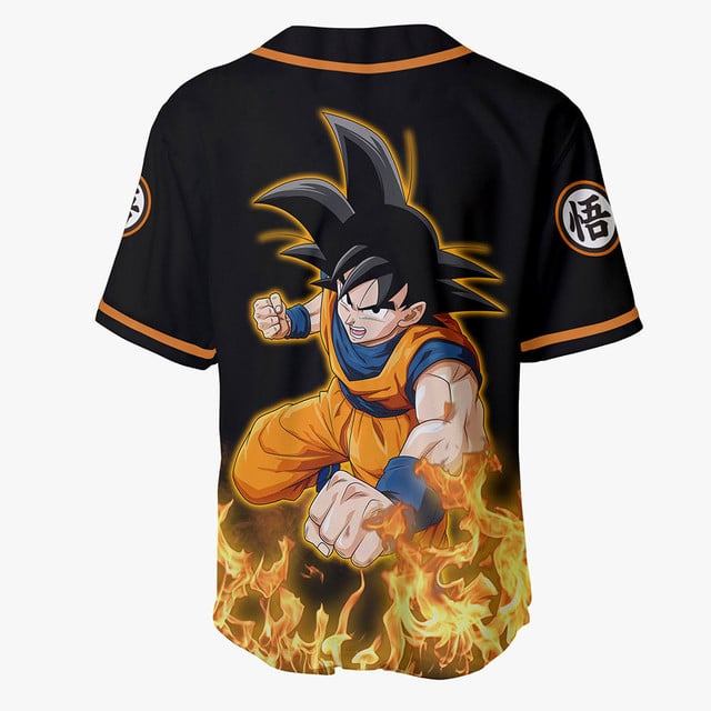 Goku Baseball Jersey Fire Styles