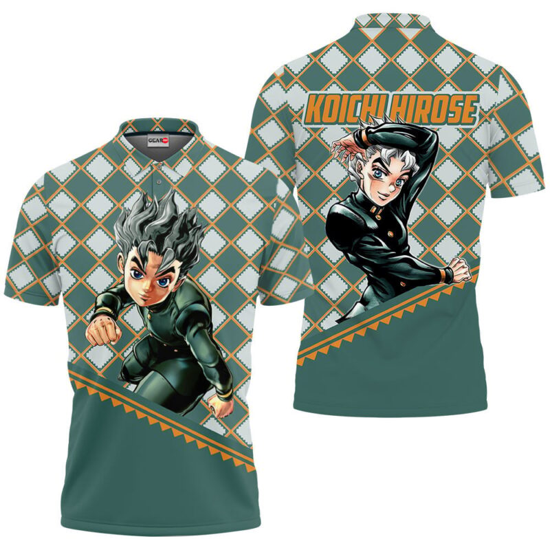 Koichi Hirose Polo Shirt JJBA Anime
