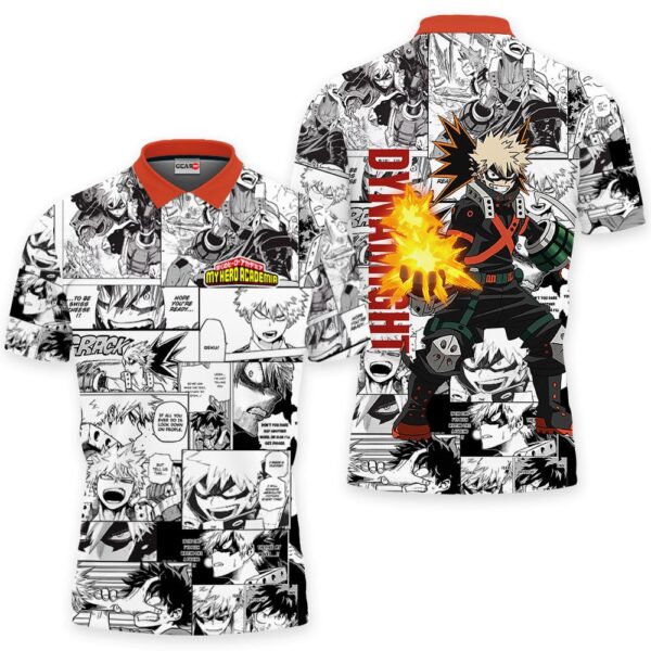 Katsuki Bakugo Polo Shirt Manga Style