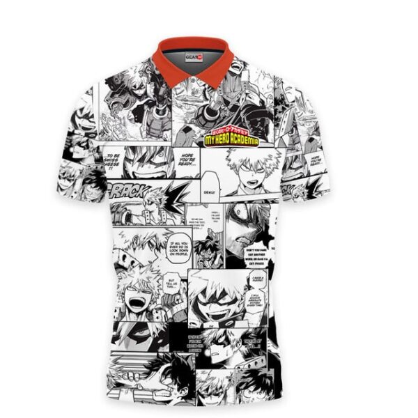 Katsuki Bakugo Polo Shirt Manga Style