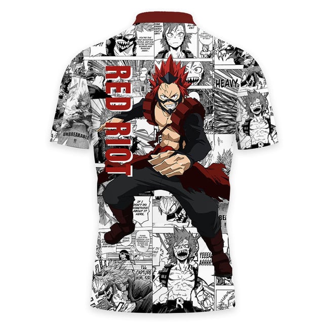 Red Riot Polo Shirt Manga Style
