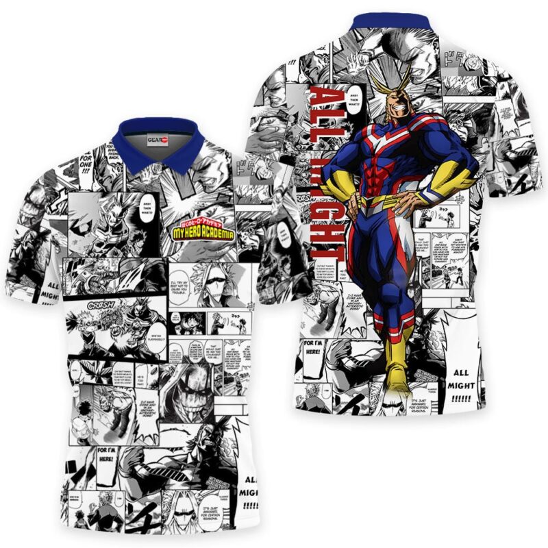 All Might Polo Shirt Manga Style