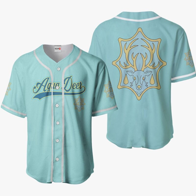 Aqua Deer Baseball Jersey