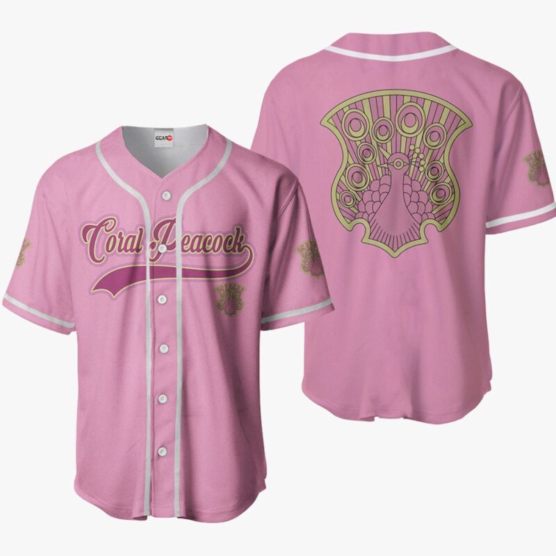 Coral Peacock Baseball Jersey