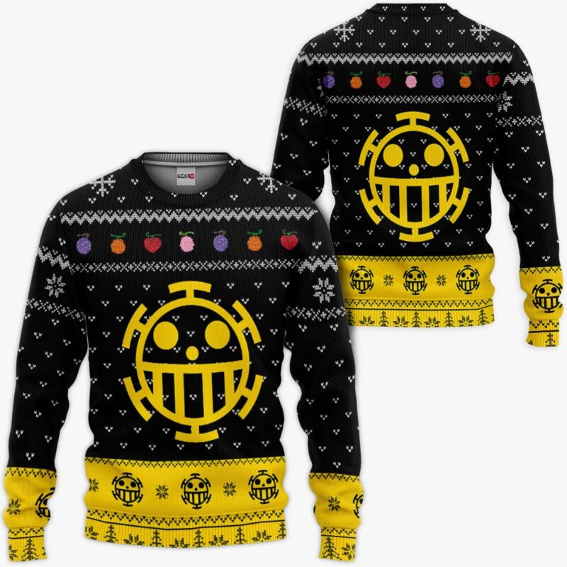 Trafalgar D Law Jolly Roger Ugly Sweater Christmas Premium Outerwear