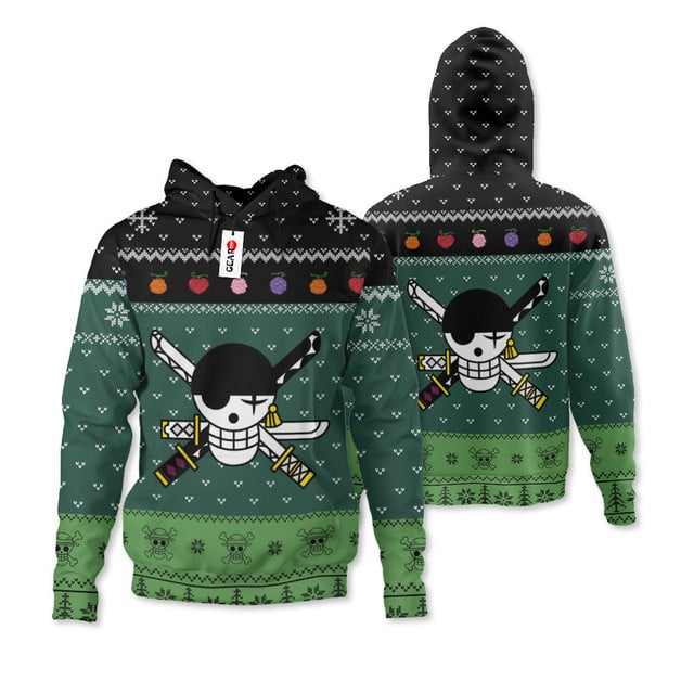 Zoro Roronoa Jolly Roger Ugly Sweater Christmas Gift Premium Outerwear