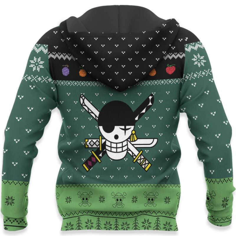 Zoro Roronoa Jolly Roger Ugly Sweater Christmas Gift Premium Outerwear