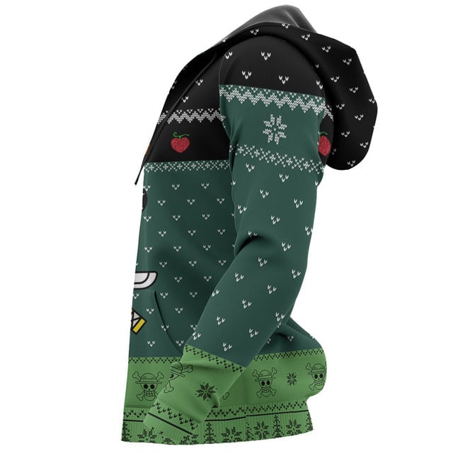 Zoro Roronoa Jolly Roger Ugly Sweater Christmas Gift Premium Outerwear