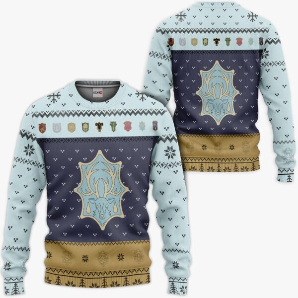 Aqua Deer Symbol Ugly Sweater Christmas Premium Outerwear