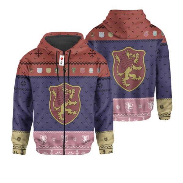 Crimson Lion Symbol Ugly Sweater Christmas Premium Outerwear
