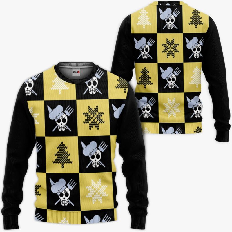 Sanji Vinsmoke Jolly Roger Ugly Sweater Christmas Premium Outerwear
