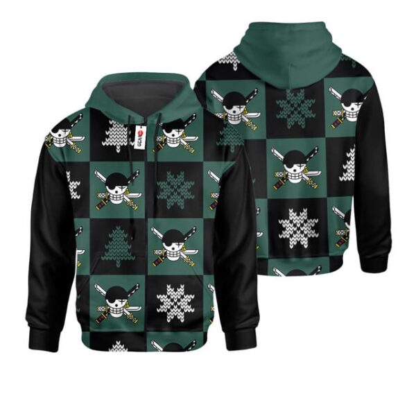 Zoro Roronoa Jolly Roger Ugly Sweater Christmas Premium Outerwear