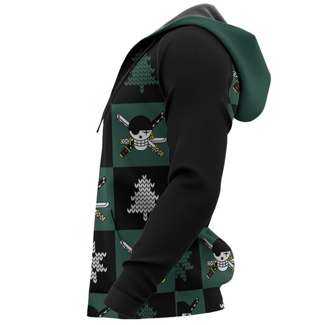 Zoro Roronoa Jolly Roger Ugly Sweater Christmas Premium Outerwear