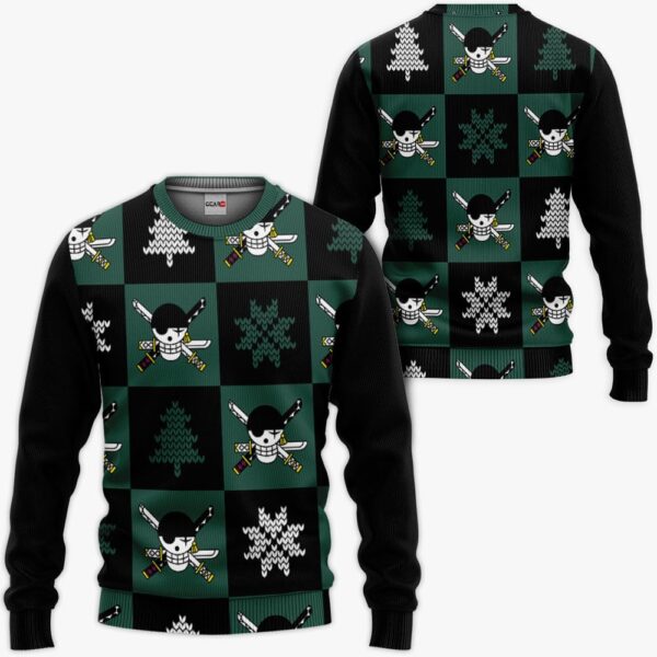 Zoro Roronoa Jolly Roger Ugly Sweater Christmas Premium Outerwear