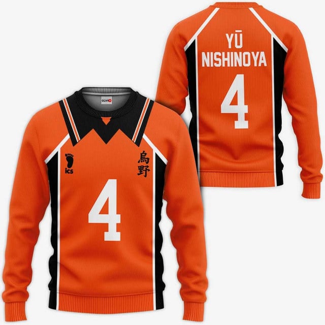 Karasuno Yu Nishinoya Uniform Premium Outerwear Num 4