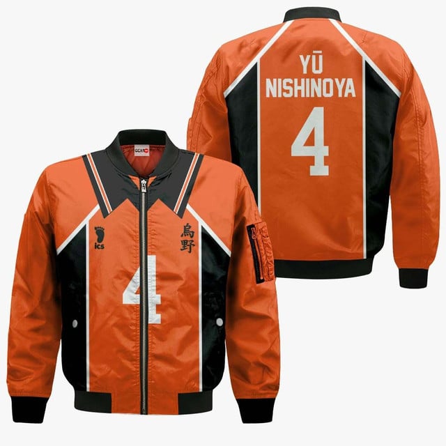 Karasuno Yu Nishinoya Uniform Premium Outerwear Num 4