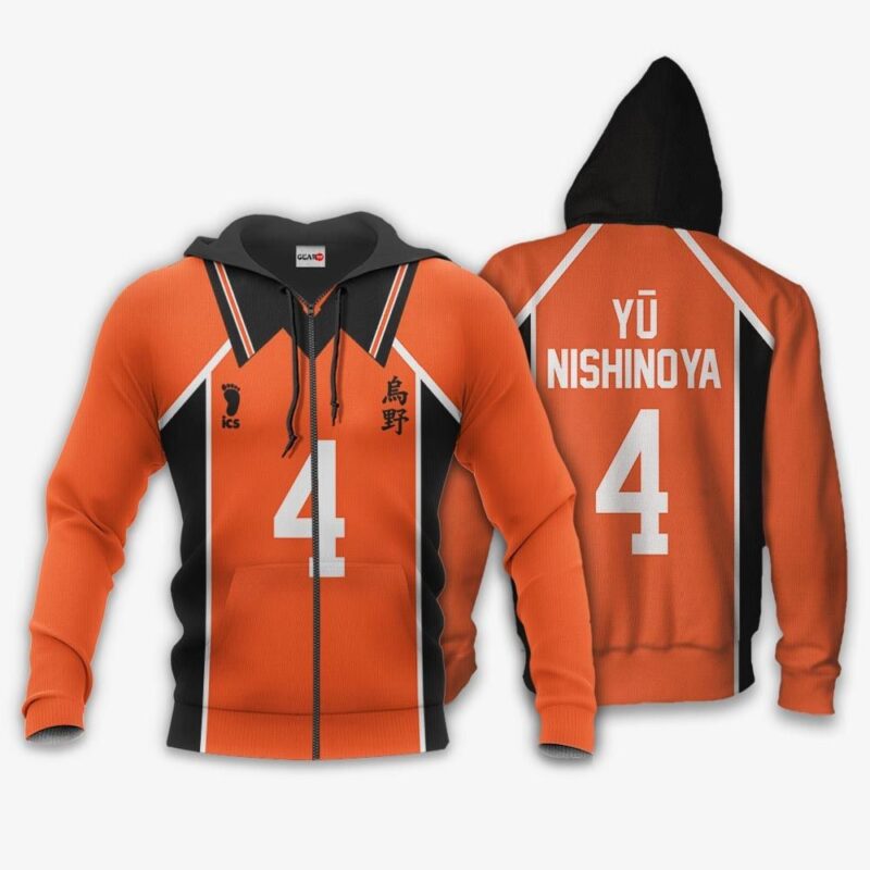 Karasuno Yu Nishinoya Uniform Premium Outerwear Num 4