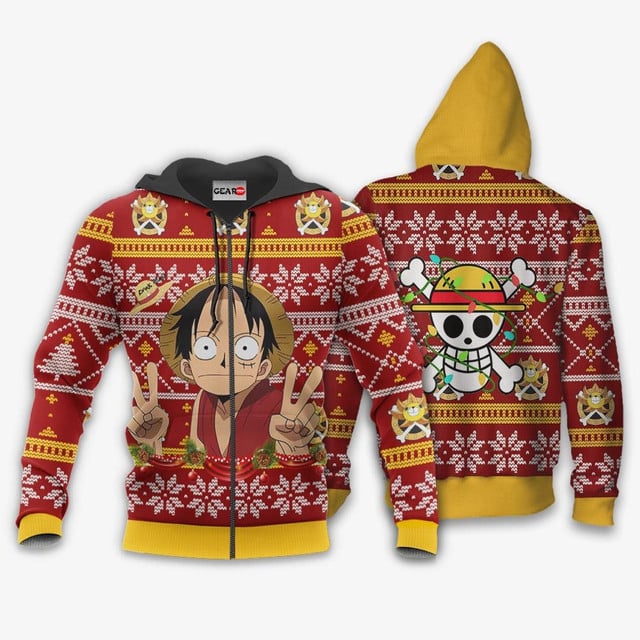 Funny Luffy Premium Outerwear Ugly Christmas