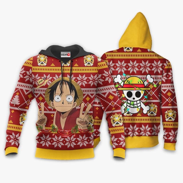 Funny Luffy Premium Outerwear Ugly Christmas