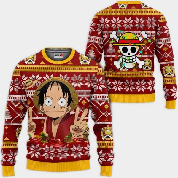 Funny Luffy Premium Outerwear Ugly Christmas