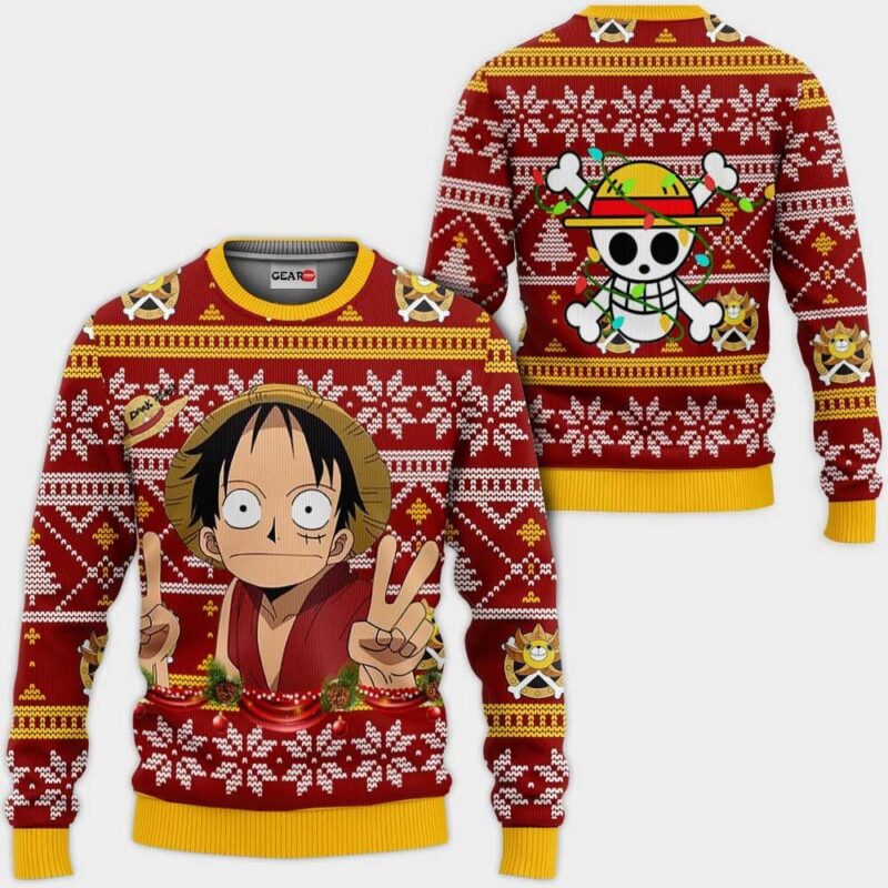 Funny Luffy Premium Outerwear Ugly Christmas