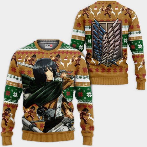 Mikasa Ackerman Premium Outerwear Ugly Christmas