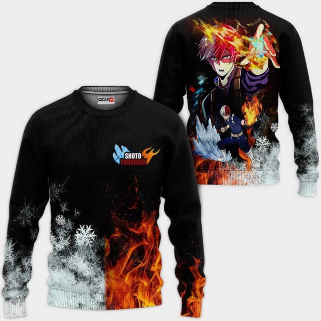 Shoto Todoroki Premium Outerwear Ice and Fire Anime