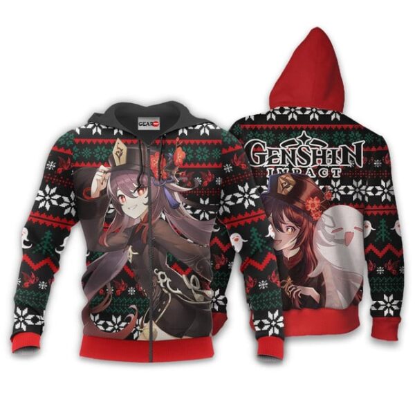 Hu Tao Ugly Christmas Sweater Genshin Impact Xmas Gifts