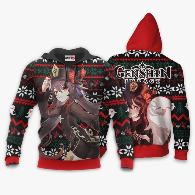 Hu Tao Ugly Christmas Sweater Genshin Impact Xmas Gifts