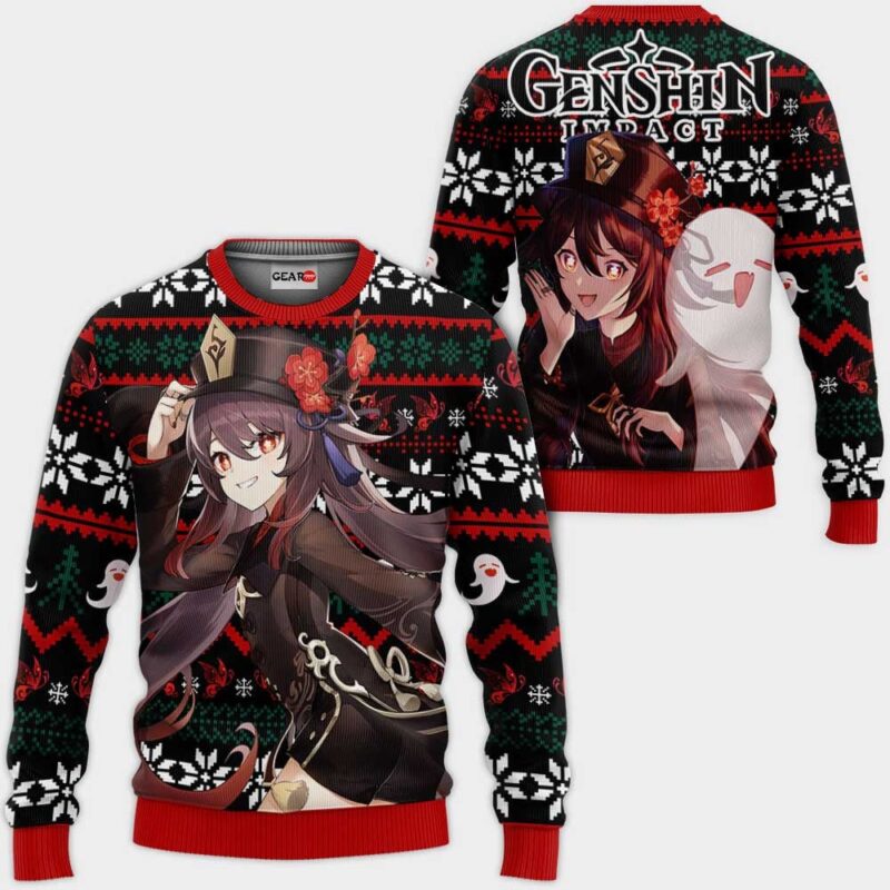 Hu Tao Ugly Christmas Sweater Genshin Impact Xmas Gifts