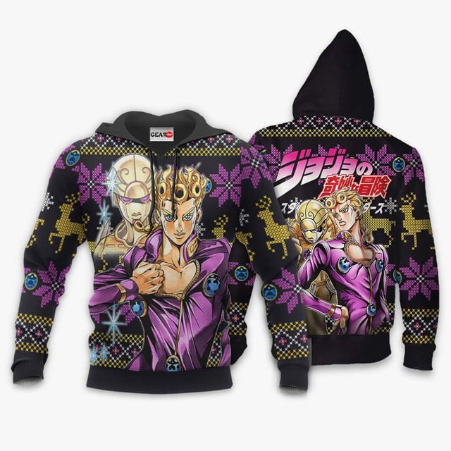 Giorno Giovanna Ugly Christmas Sweater JJBA Xmas Gifts