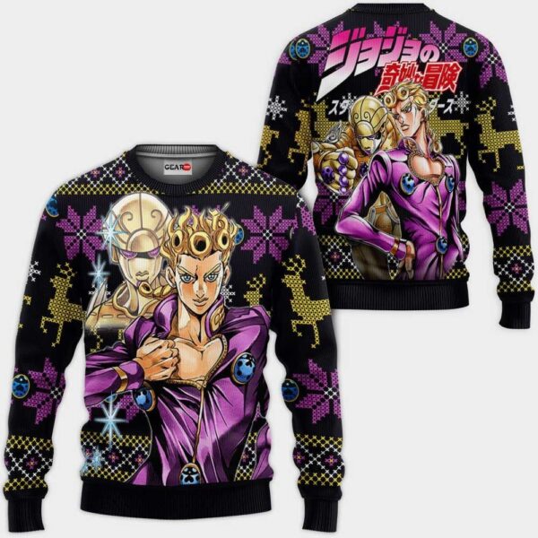 Giorno Giovanna Ugly Christmas Sweater JJBA Xmas Gifts
