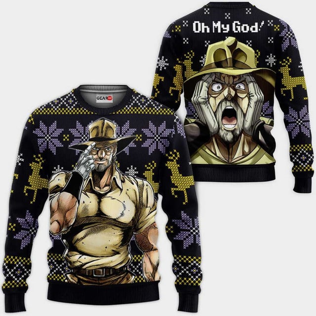 Joseph Joestar Ugly Christmas Sweater JJBA Xmas Gifts