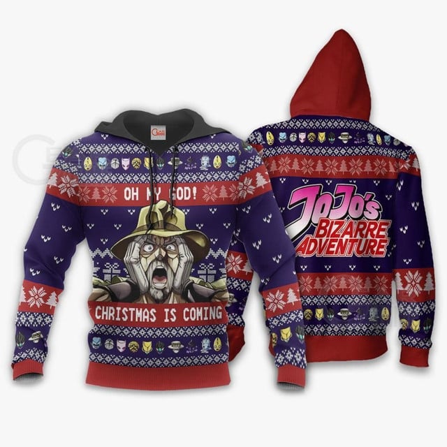 Joseph Joestar Ugly Christmas Sweater Oh My God jj's Anime