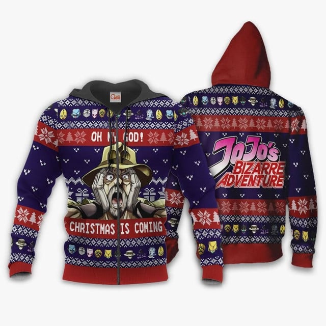 Joseph Joestar Ugly Christmas Sweater Oh My God jj's Anime