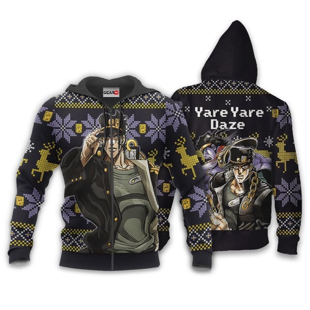 Jotaro Kujo Ugly Christmas Sweater Yare Yare Daze jj's Xmas Gifts