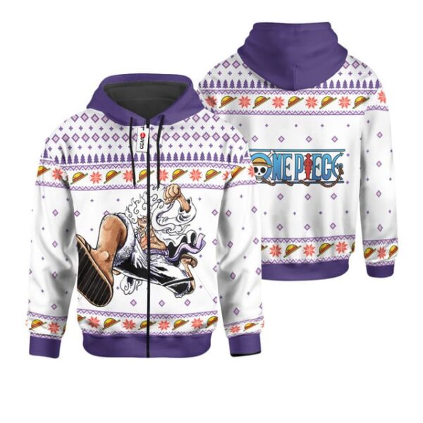 Luffy Gear 5 White Ugly Christmas Sweater VA1808