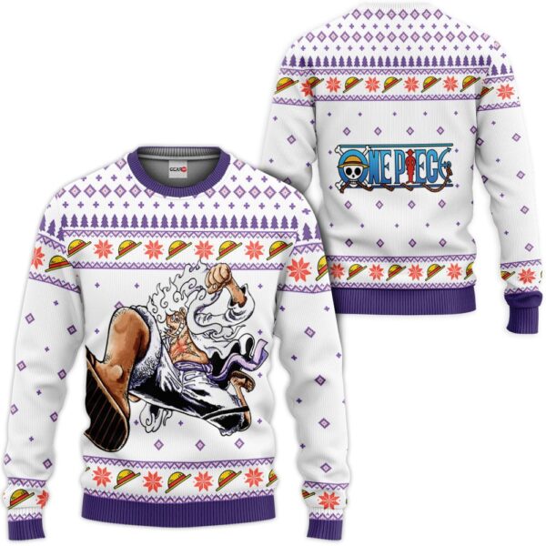 Luffy Gear 5 White Ugly Christmas Sweater VA1808