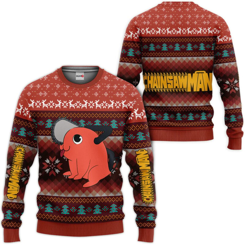 Pochita Ugly Christmas Sweater