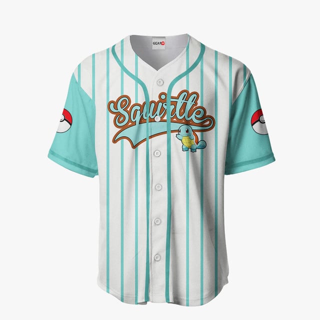 Squirtle Baseball Jersey Pokemon Anime