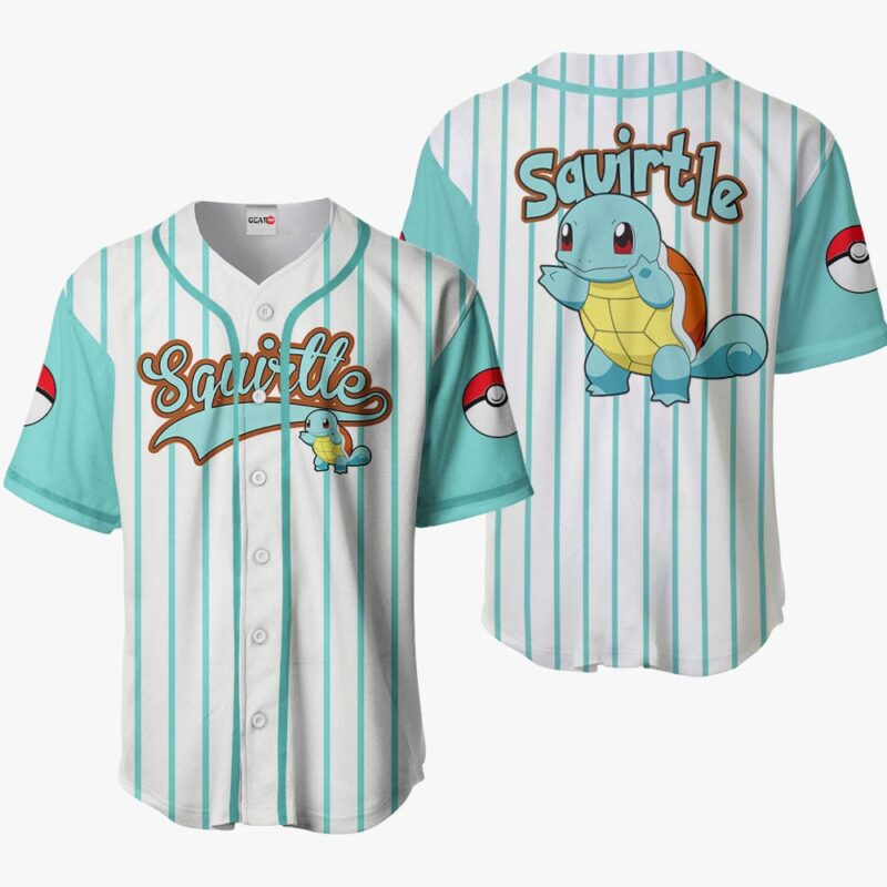 Squirtle Baseball Jersey Pokemon Anime