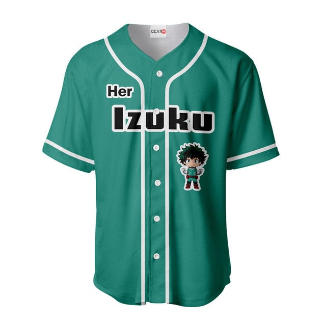 Her Izuku Midoriya Baseball Jersey Custom Name