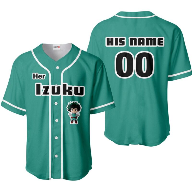 Her Izuku Midoriya Baseball Jersey Custom Name