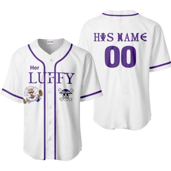 Her Luffy Gear 5 Baseball Jersey Custom Name