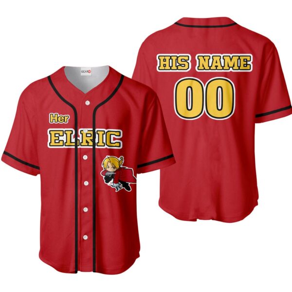 Her Edward Elric Baseball Jersey Custom Name