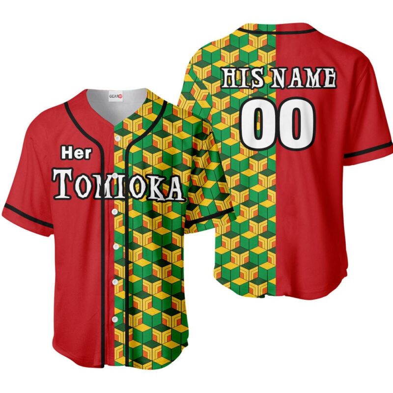 Her Giyu Tomioka Baseball Jersey Custom Name