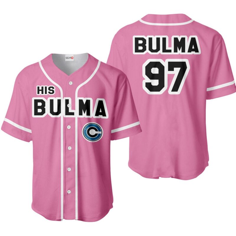 His Bulma Pink Baseball Jersey Custom Name