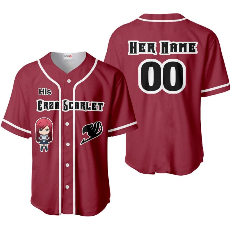 His Erza Scarlet Baseball Jersey Custom Name